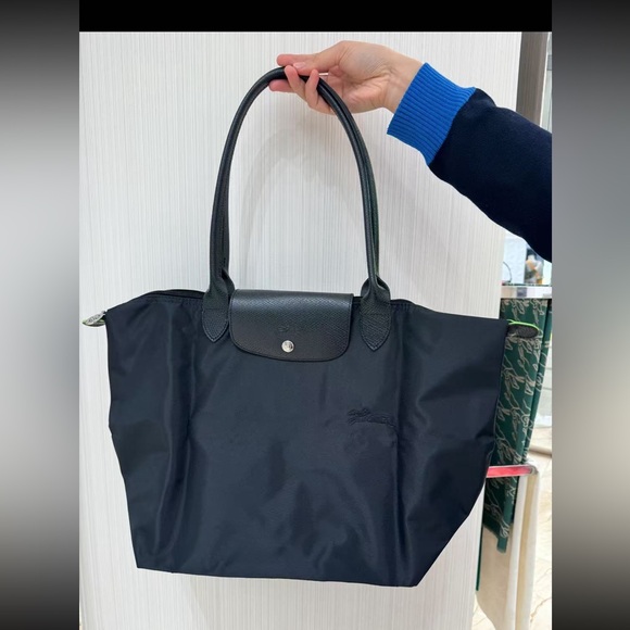 Longchamp large tote bag black color universal style versatile shoulder Purse - Picture 5 of 15